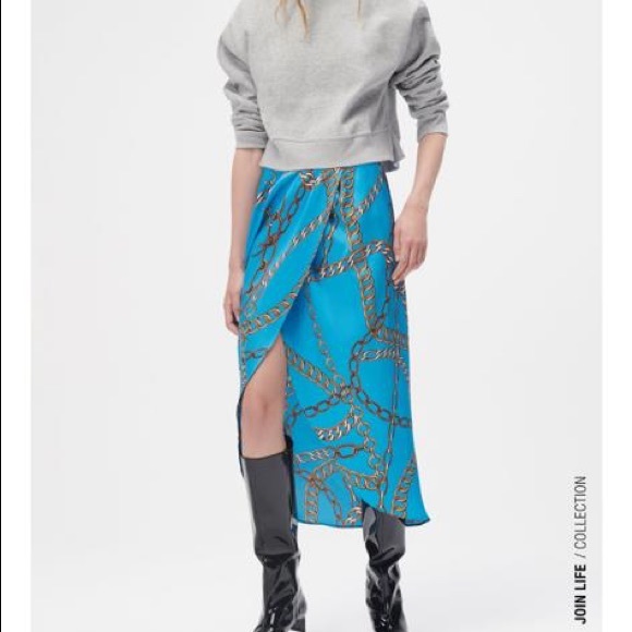 Zara Chain Print Pareo Skirt - Picture 2 of 11